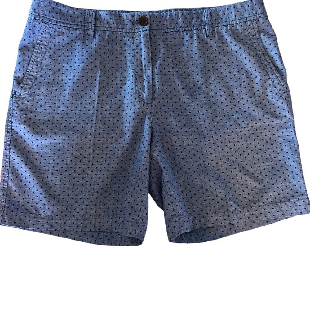 Talbots Girlfriend Chinos Blue Polka Dot Shorts size 12